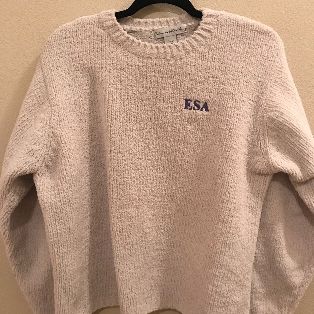 Comfortable white ESA sweater